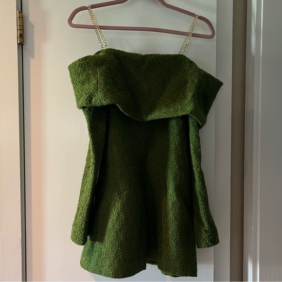 ZARA Moss Green Structured Minidress - Picture 3 of 4